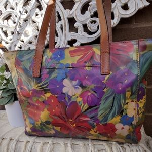 PATRICIA NASH SUMMER FLORALS VARSI TOTE EUC